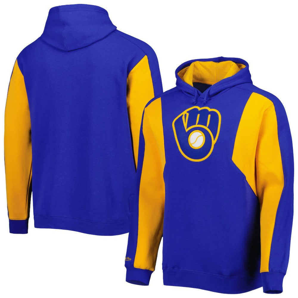Milwaukee Brewers Mitchell & Ness Colorblocked Fleece Pullover Hoodie | MLB Shop
