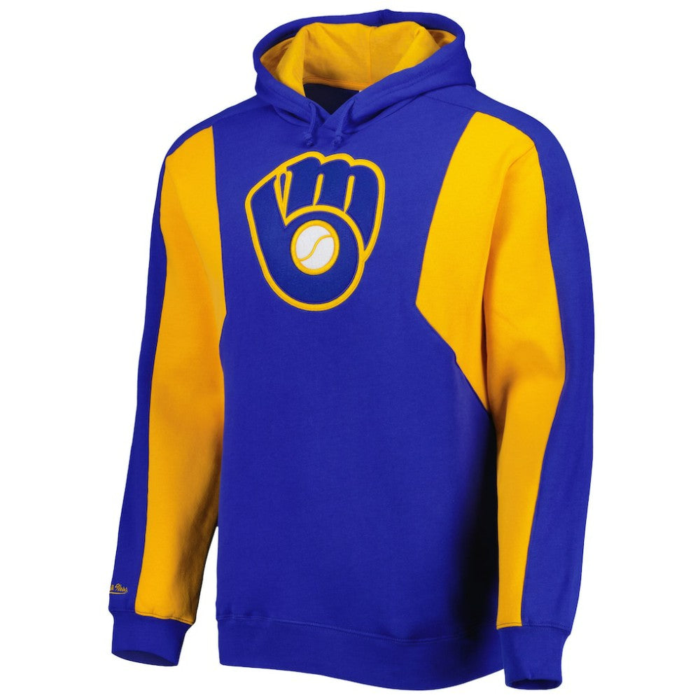 Milwaukee Brewers Mitchell & Ness Colorblocked Fleece Pullover Hoodie | MLB Shop