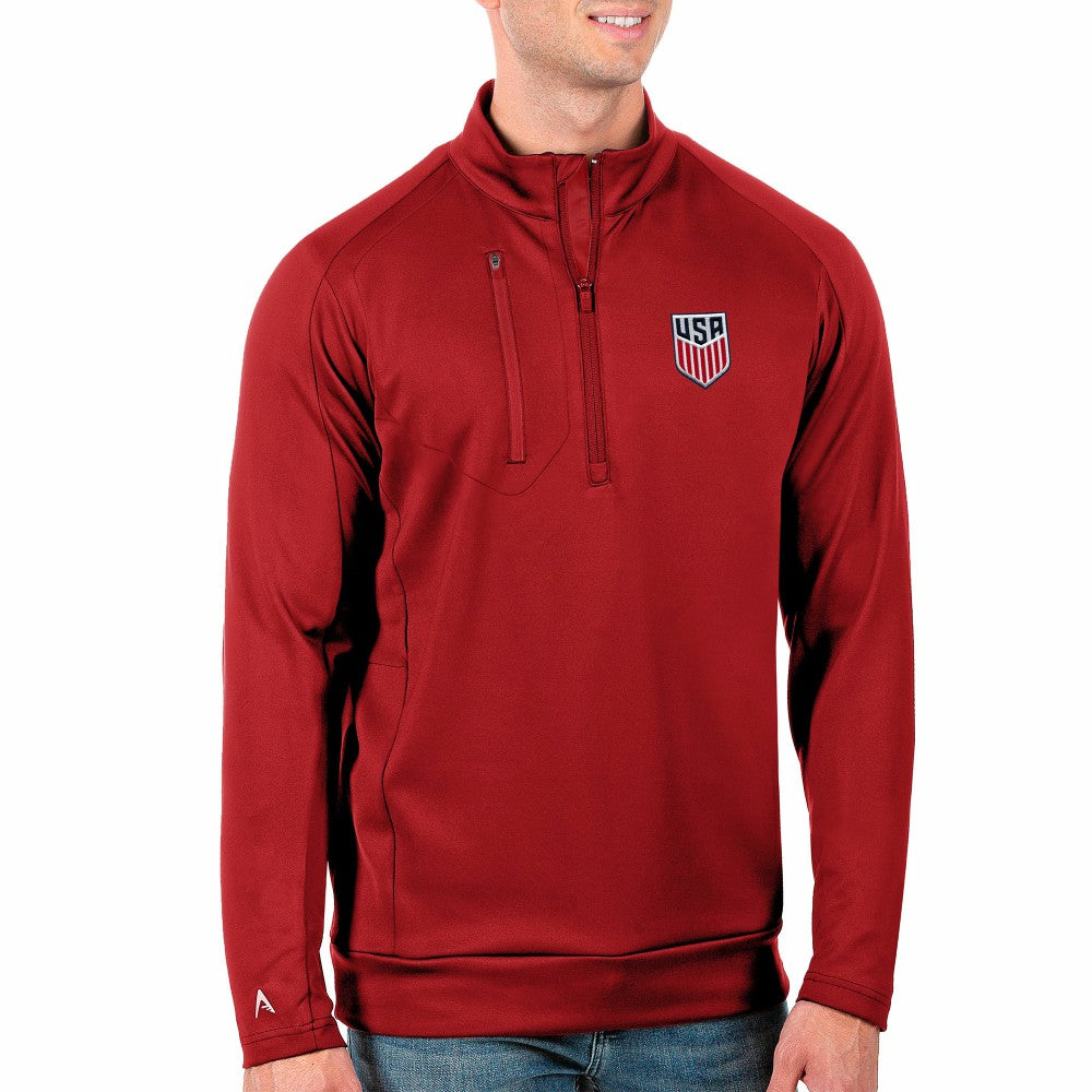 USMNT Antigua Generation Quarter-Zip Top Red