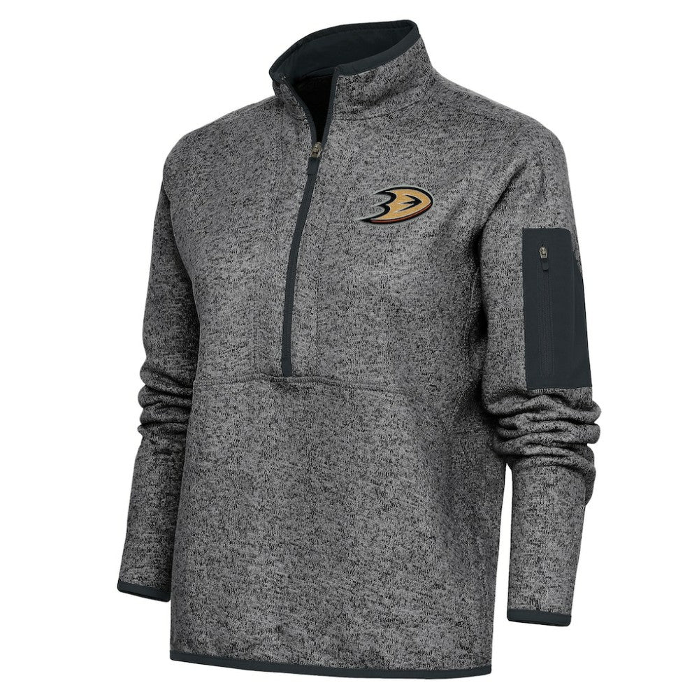 Anaheim Ducks Antigua Women's Team Logo Fortune Quarter-Zip Jacket On Sale