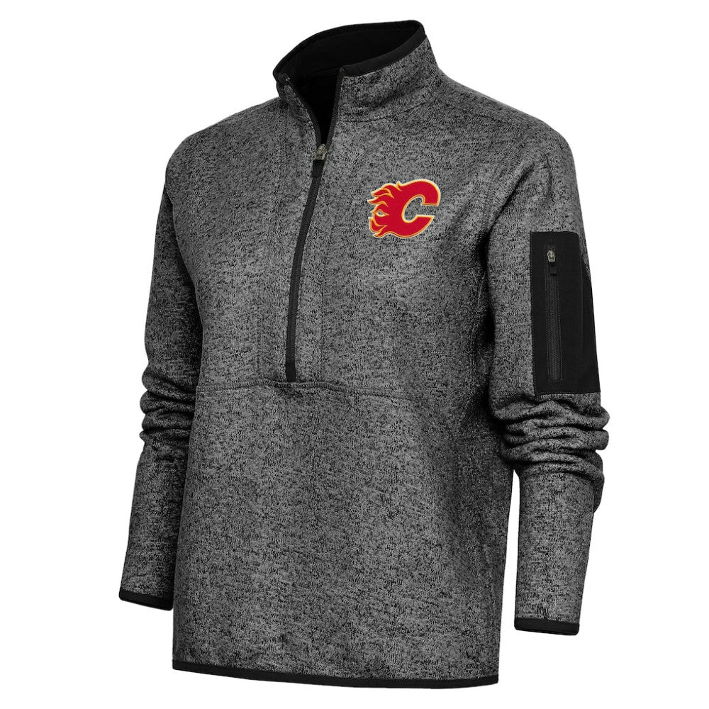 Calgary Flames Antigua Women's Team Logo Fortune Quarter-Zip Jacket On Sale