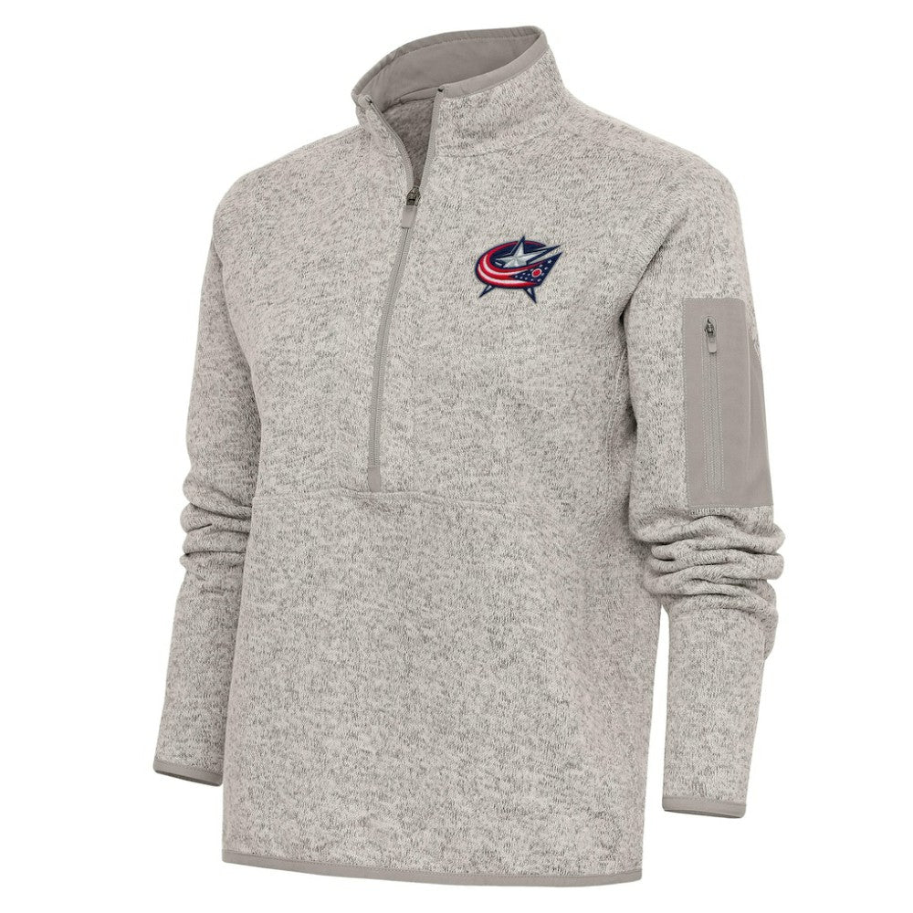 Columbus Blue Jackets Antigua Women's Team Logo Fortune Quarter-Zip Jacket For Sale