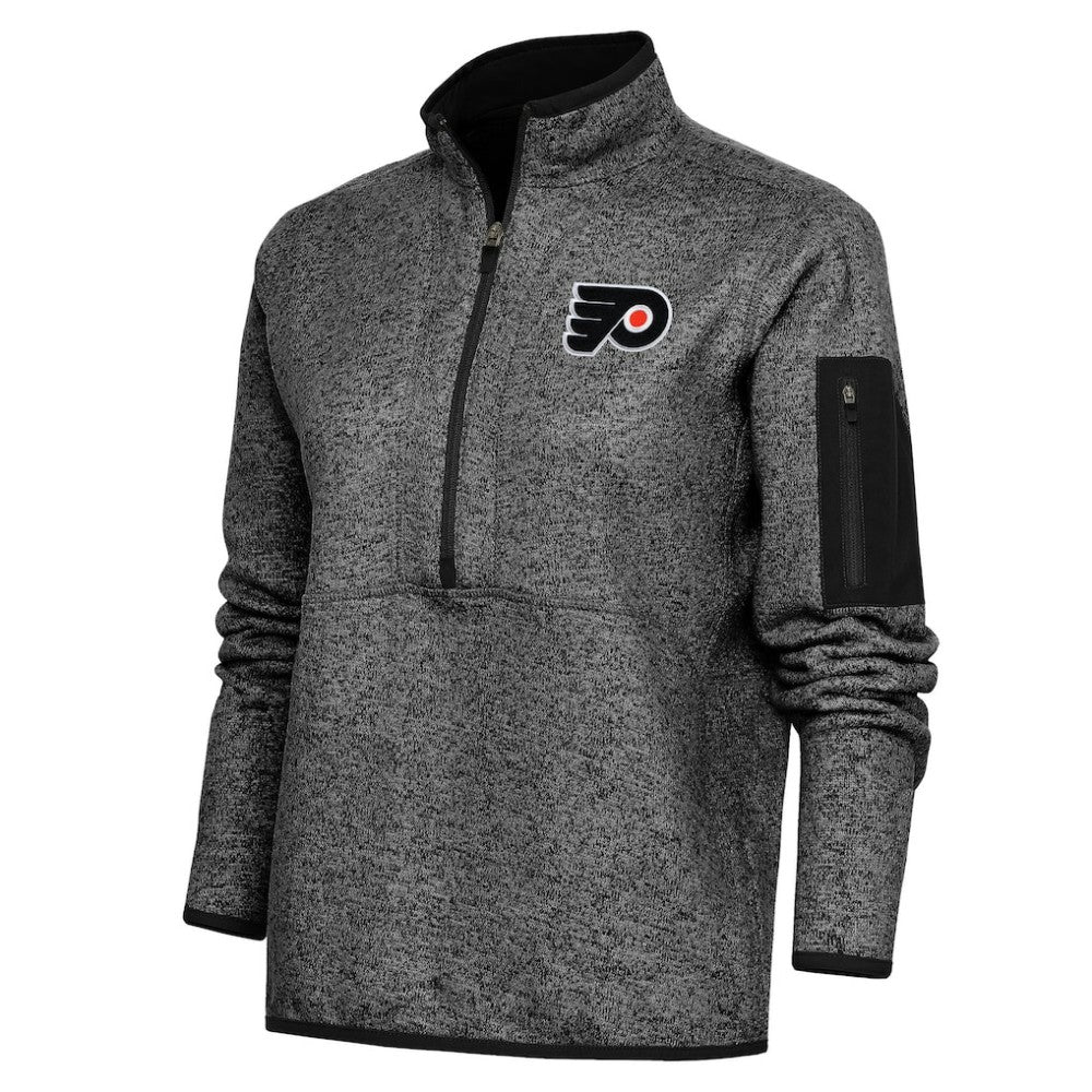 Philadelphia Flyers Antigua Women's Team Logo Fortune Quarter-Zip Jacket On Sale