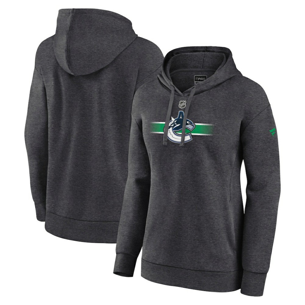 Vancouver Canucks Fanatics Women's Authentic Pro Core Secondary Fleece Pullover Hoodie For Sale