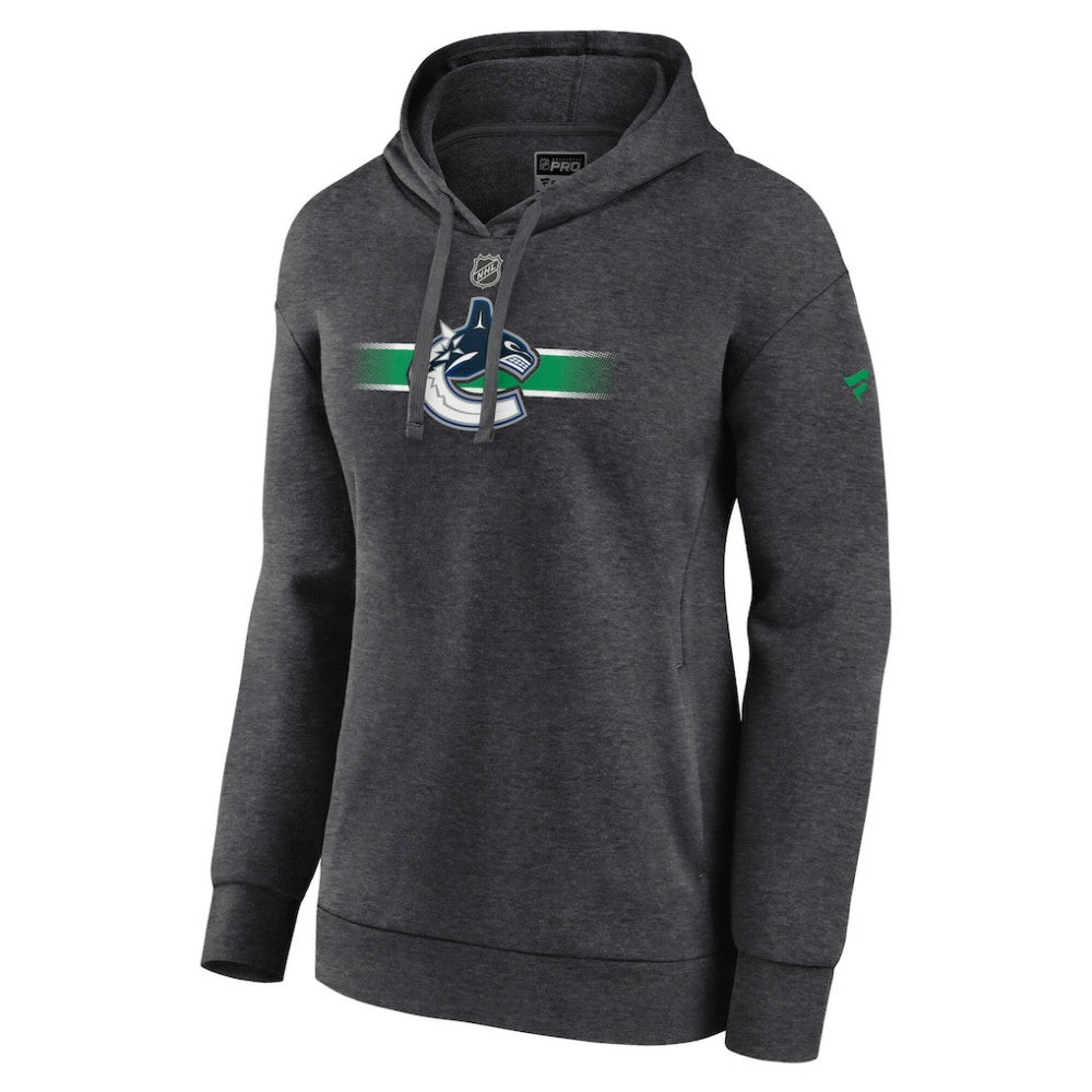 Vancouver Canucks Fanatics Women's Authentic Pro Core Secondary Fleece Pullover Hoodie For Sale