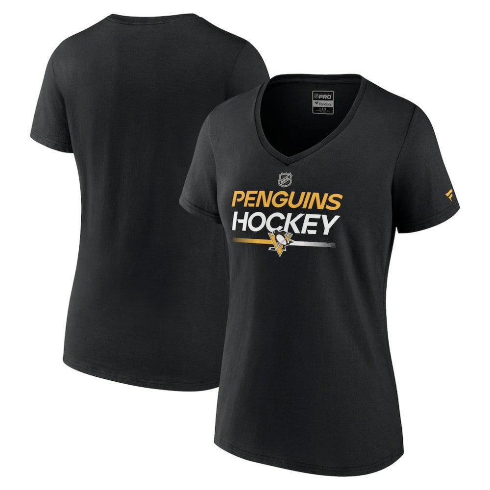 Pittsburgh Penguins Fanatics Women's Authentic Pro V-Neck T-Shirt Online