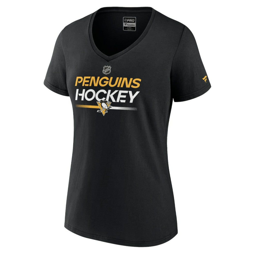Pittsburgh Penguins Fanatics Women's Authentic Pro V-Neck T-Shirt Online