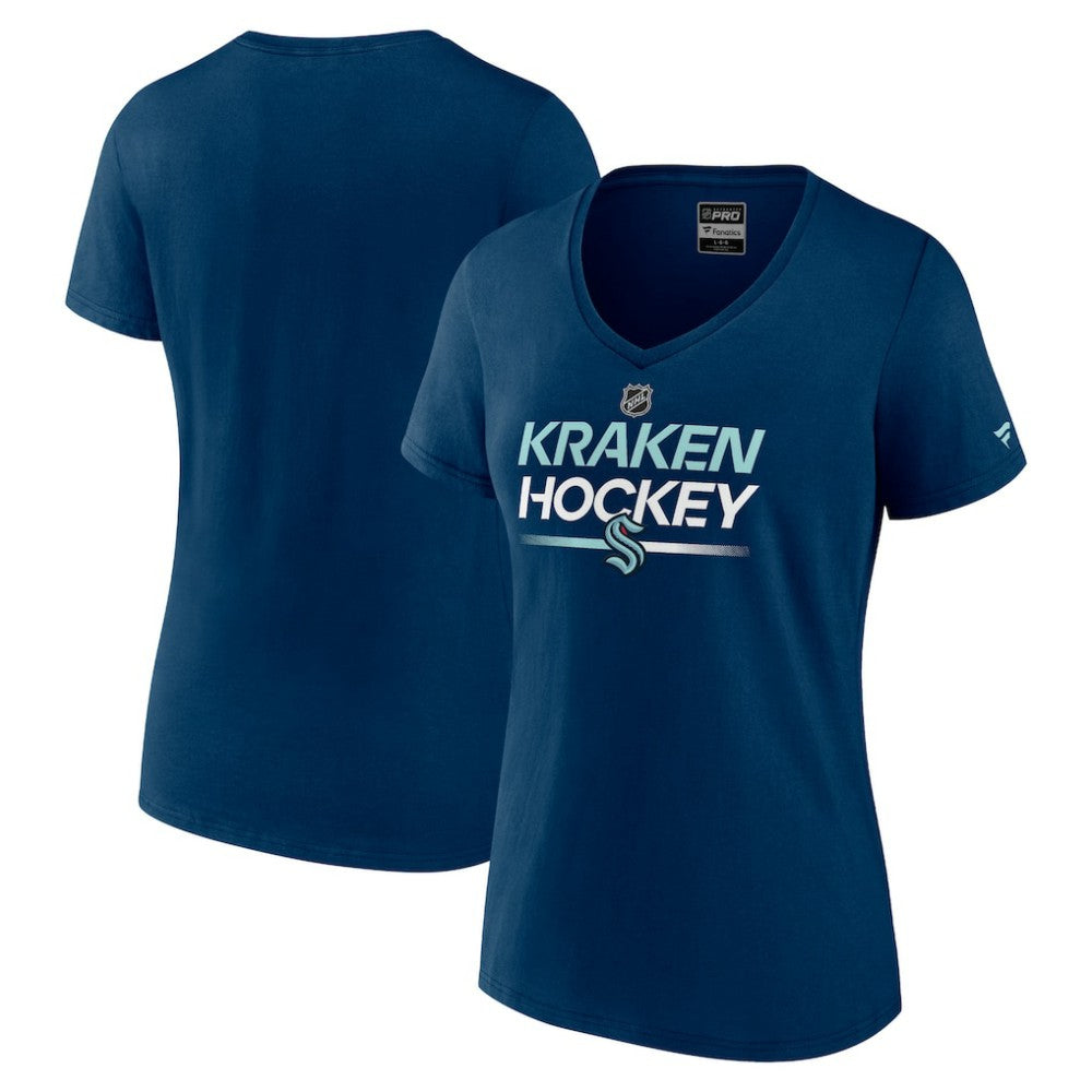 Seattle Kraken Fanatics Women's Authentic Pro V-Neck T-Shirt Sale