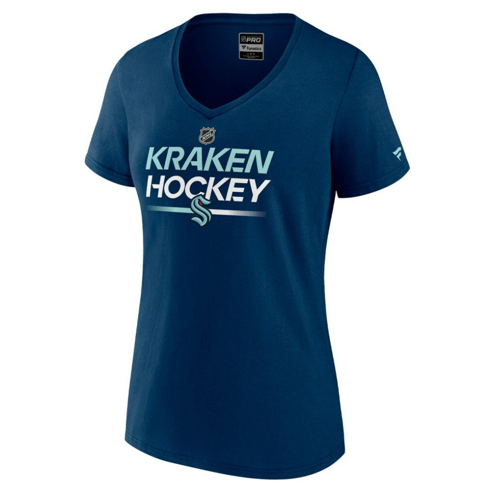 Seattle Kraken Fanatics Women's Authentic Pro V-Neck T-Shirt Sale