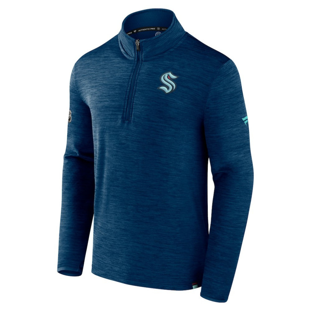 Seattle Kraken Fanatics Authentic Pro Quarter-Zip Pullover Top For Sale