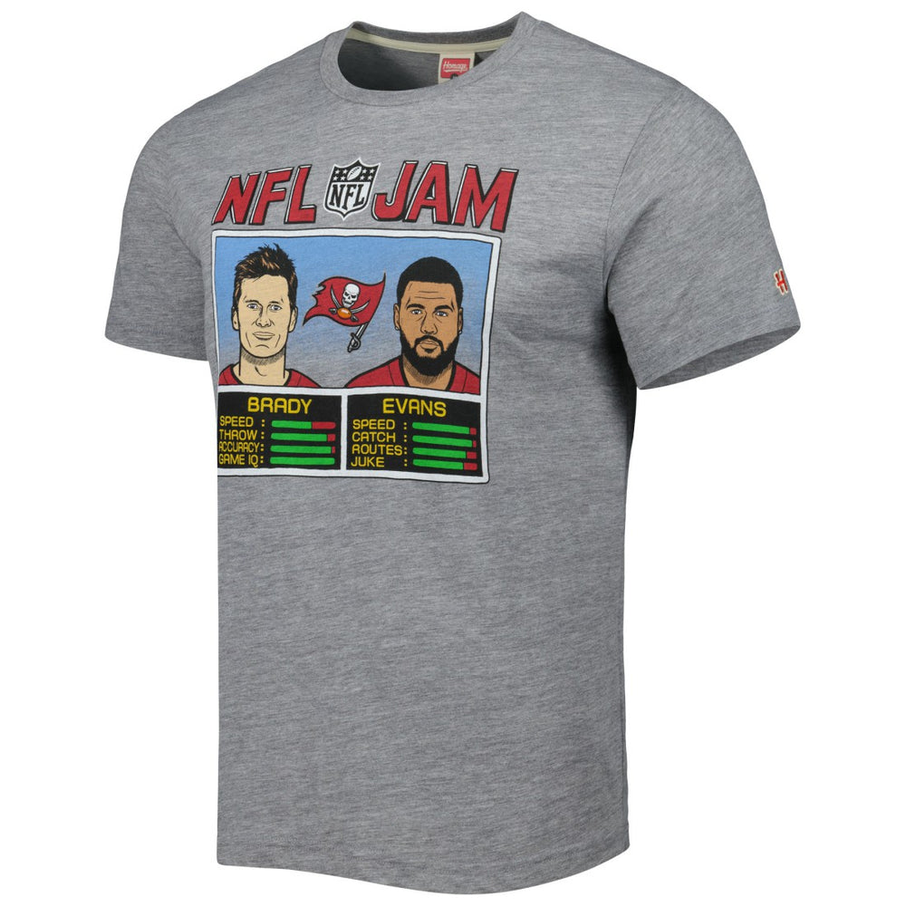 Tampa Bay Buccaneers  Tom Brady & Mike Evans  Homage Unisex NFL Jam Tri-Blend T-Shirt