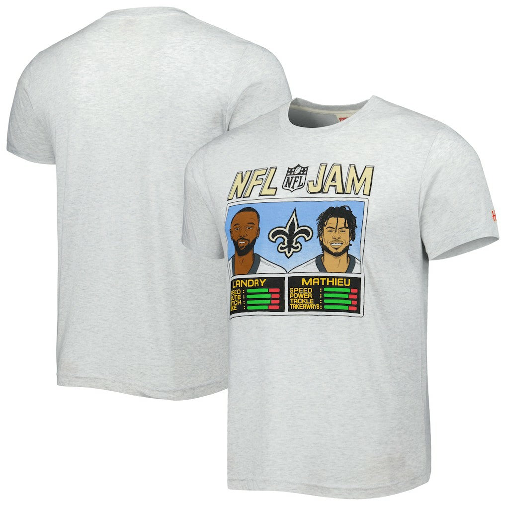 New Orleans Saints  Jarvis Landry & Tyrann Mathieu  Homage Unisex NFL Jam Tri-Blend T-Shirt