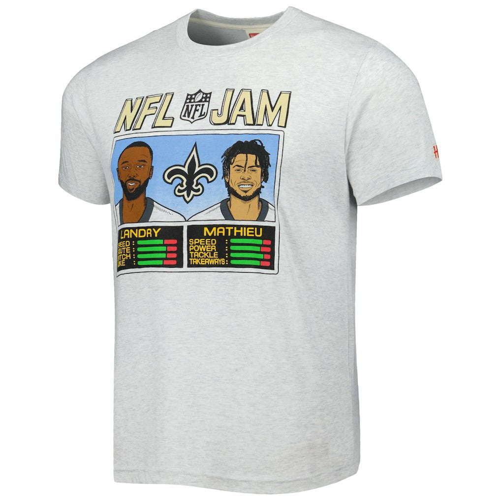 New Orleans Saints  Jarvis Landry & Tyrann Mathieu  Homage Unisex NFL Jam Tri-Blend T-Shirt