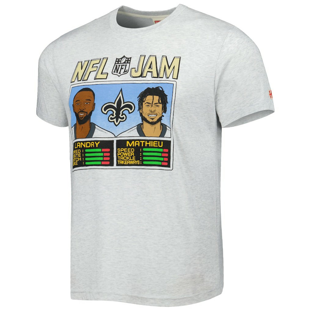 New Orleans Saints  Jarvis Landry & Tyrann Mathieu  Homage Unisex NFL Jam Tri-Blend T-Shirt