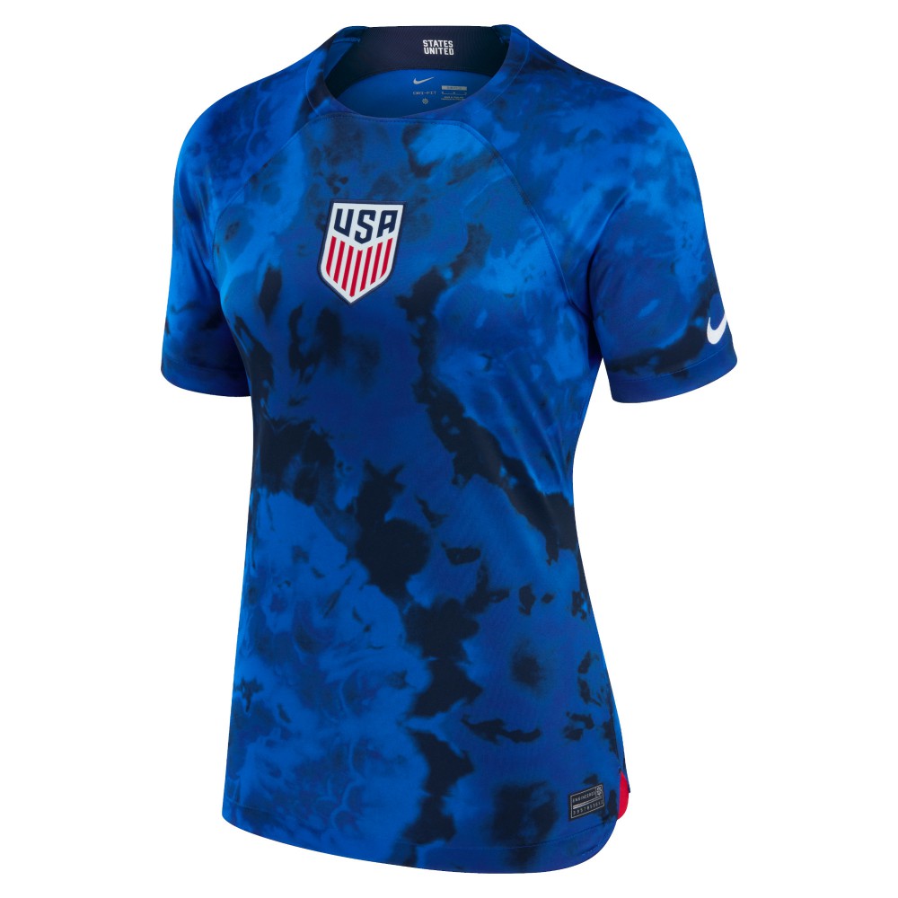 USMNT Women's 2022/23 Away Breathe Stadium Replica Blank Jersey Blue - Nike