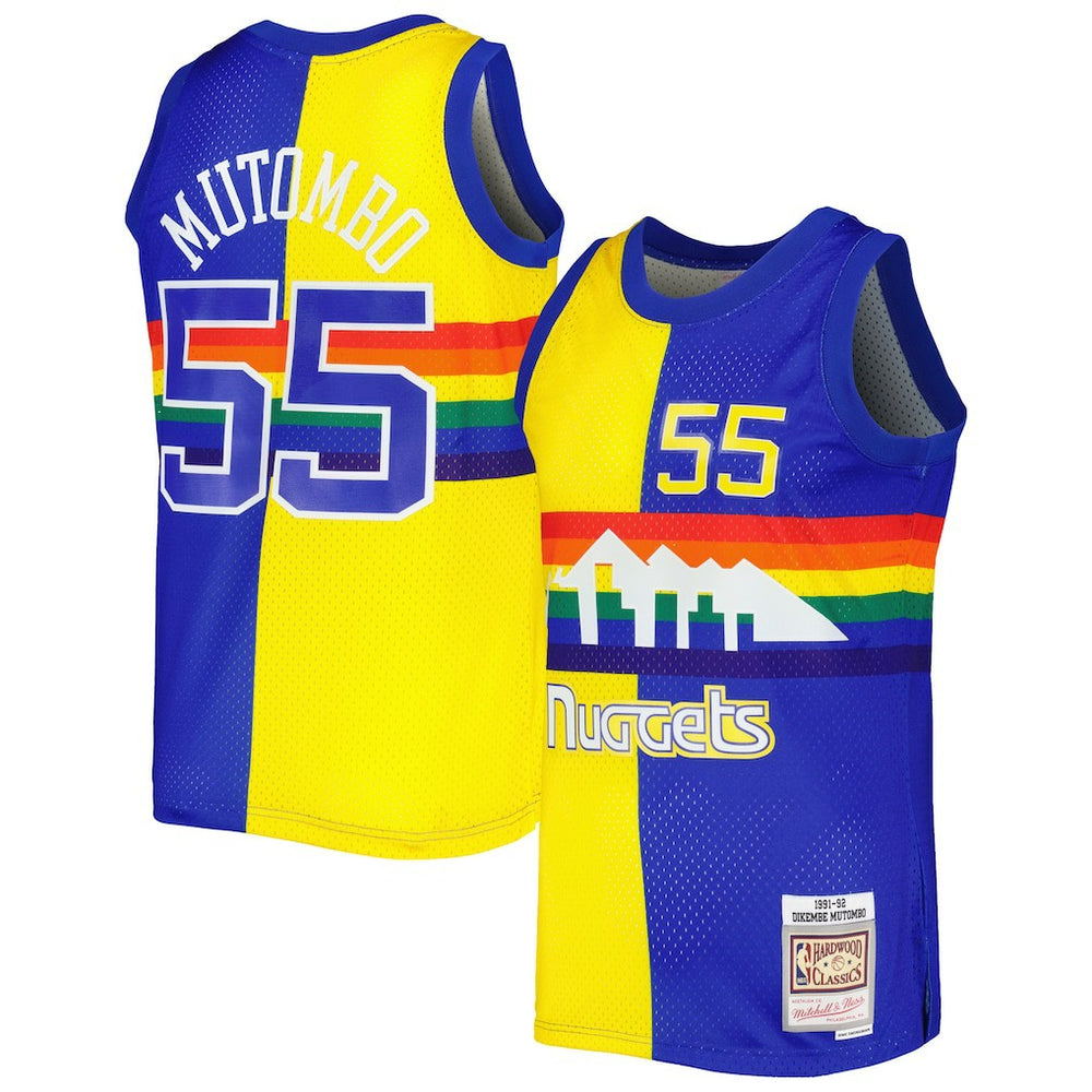 Dikembe Mutombo Denver Nuggets Hardwood Classics 1991/92 Split Swingman Jersey sale Discount