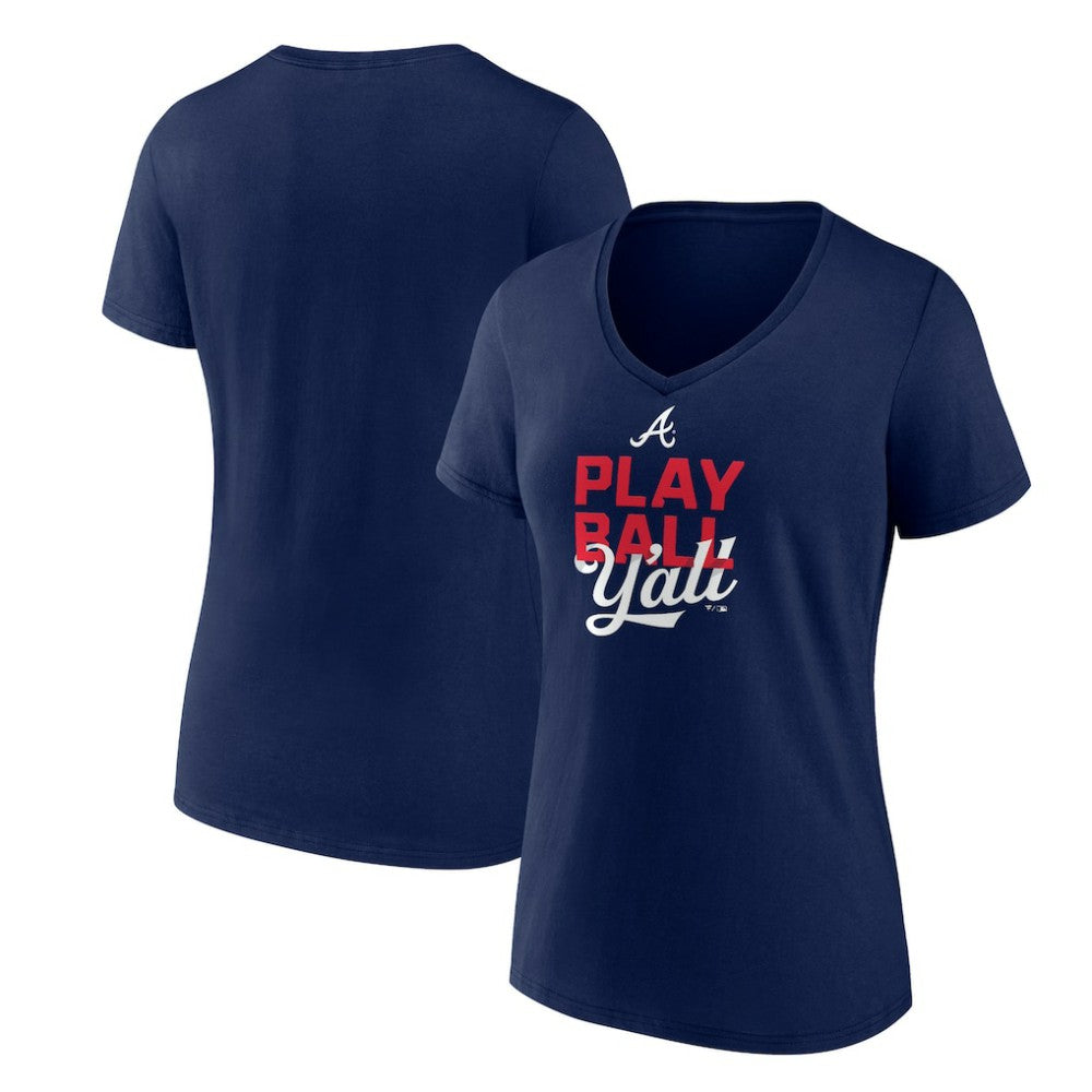 Atlanta Braves Women's Play Ball V-Neck T-Shirt | MLB US