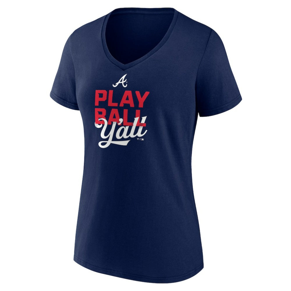 Atlanta Braves Women's Play Ball V-Neck T-Shirt | MLB US