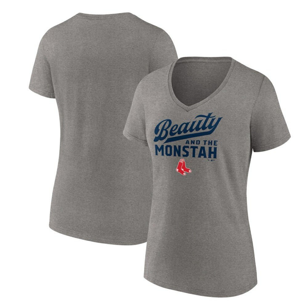 Boston Red Sox Women's Beauty And The Monstah V-Neck T-Shirt | MLB US