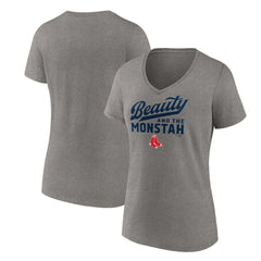 Boston Red Sox Women's Beauty And The Monstah V-Neck T-Shirt | MLB US