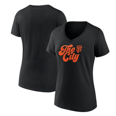 San Francisco Giants Women's Scripty City V-Neck T-Shirt | MLB US