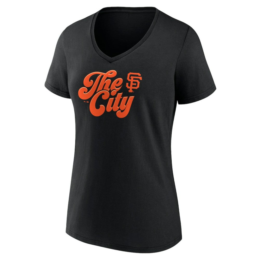 San Francisco Giants Women's Scripty City V-Neck T-Shirt | MLB US