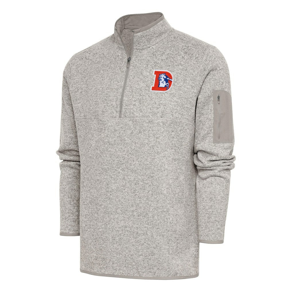 Denver Broncos  Antigua Throwback Fortune Quarter-Zip Pullover Jacket