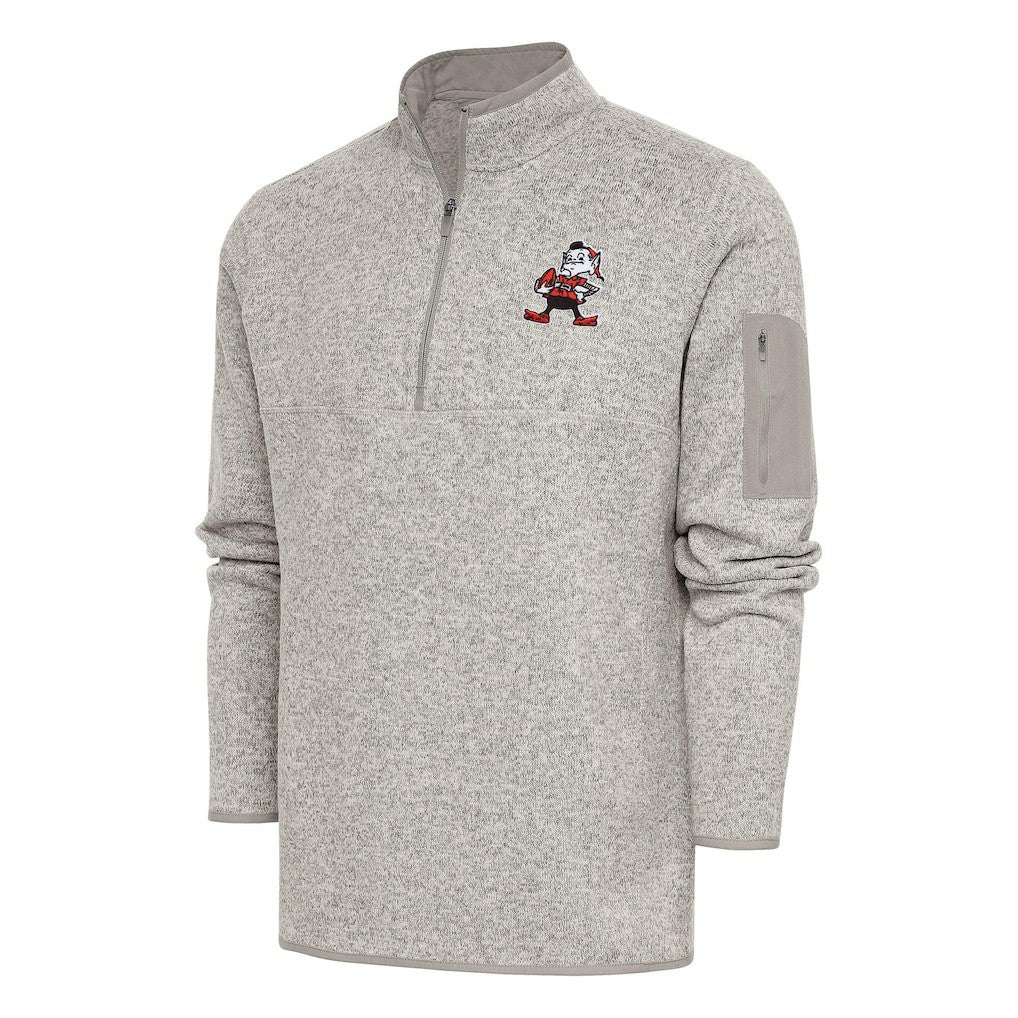 Cleveland Browns  Antigua Throwback Fortune Quarter-Zip Pullover Jacket