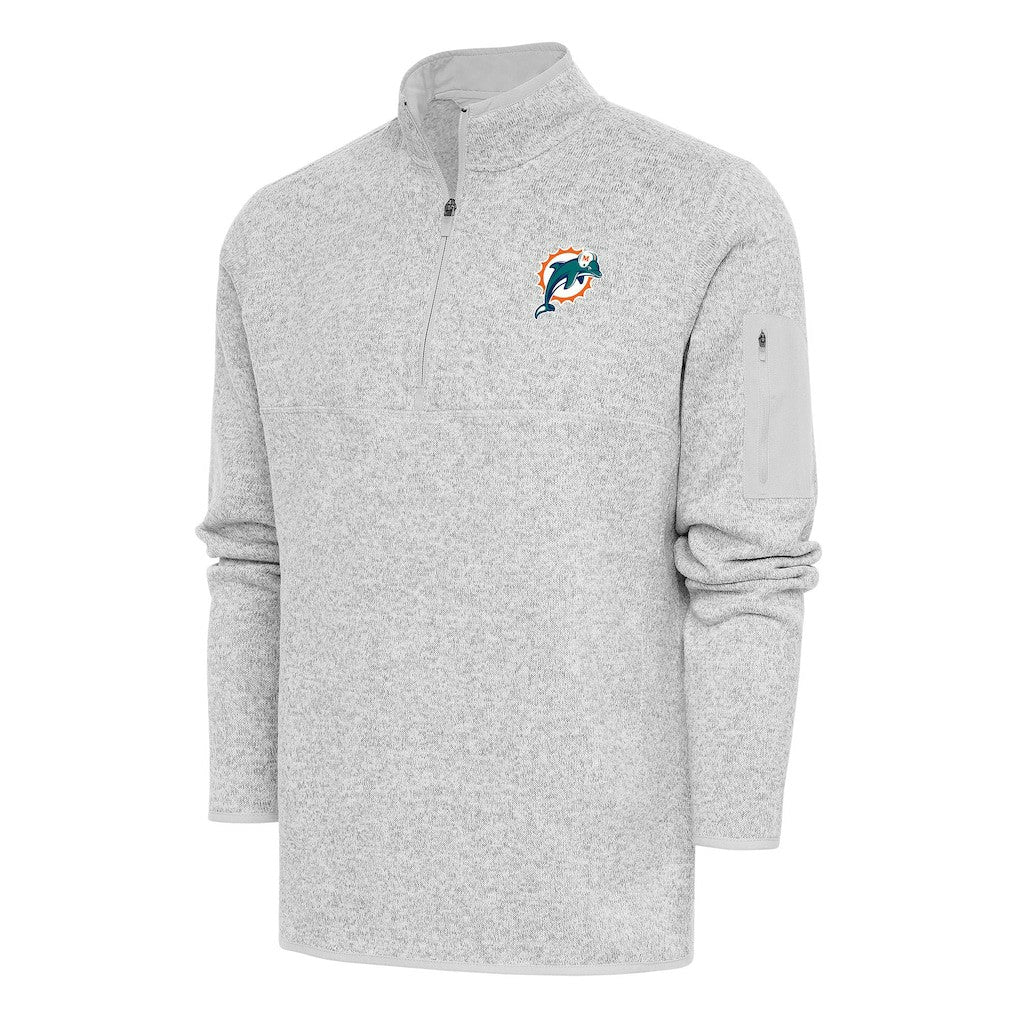 Miami Dolphins  Antigua Throwback Fortune Quarter-Zip Pullover Jacket