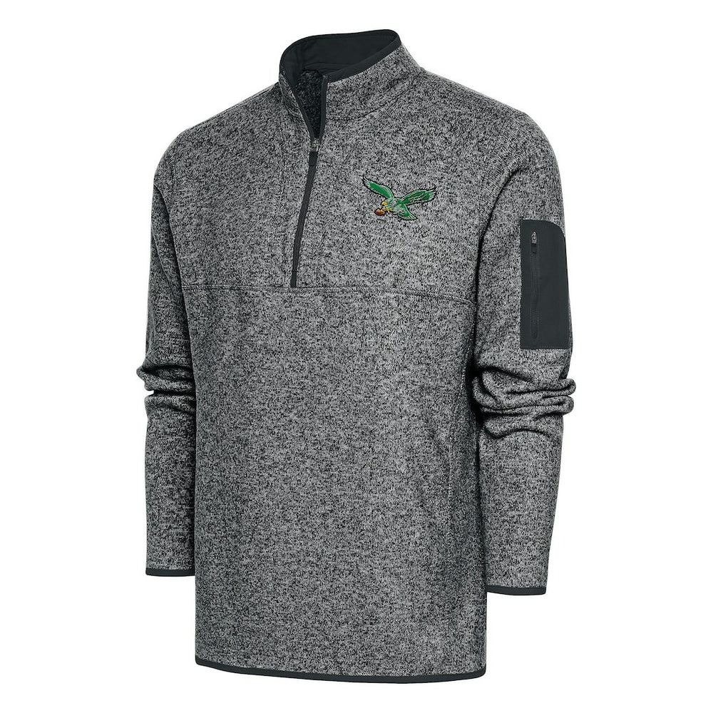 Philadelphia Eagles  Antigua Throwback Fortune Quarter-Zip Pullover Jacket
