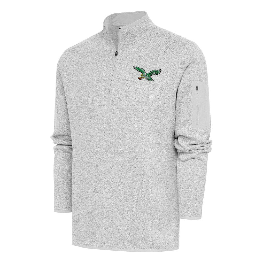 Philadelphia Eagles  Antigua Throwback Fortune Quarter-Zip Pullover Jacket
