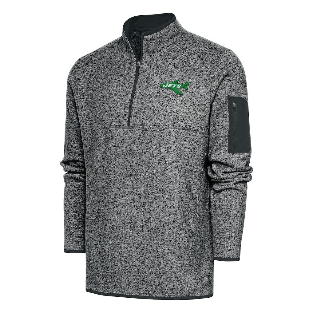 New York Jets  Antigua Throwback Fortune Quarter-Zip Pullover Jacket
