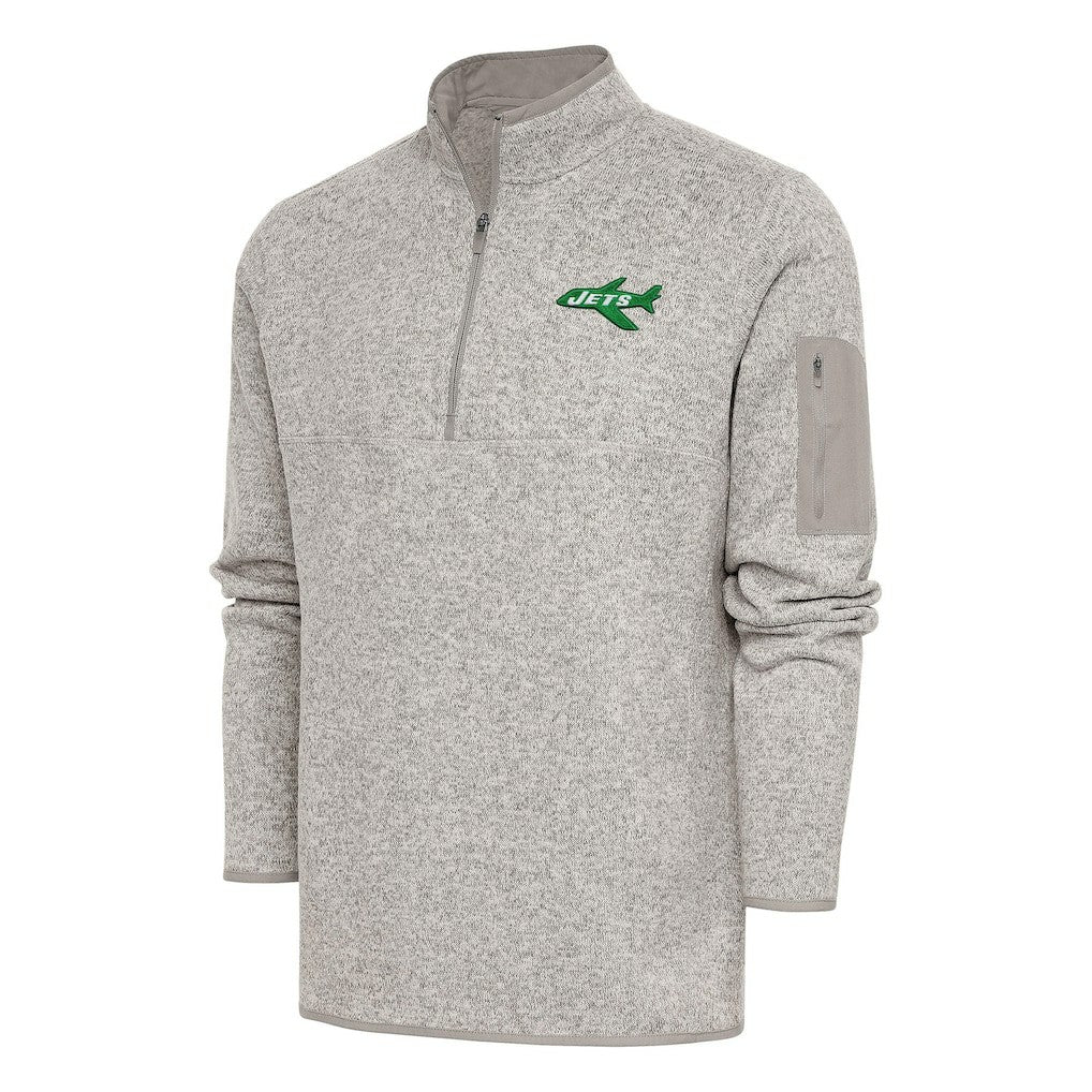 New York Jets  Antigua Throwback Fortune Quarter-Zip Pullover Jacket