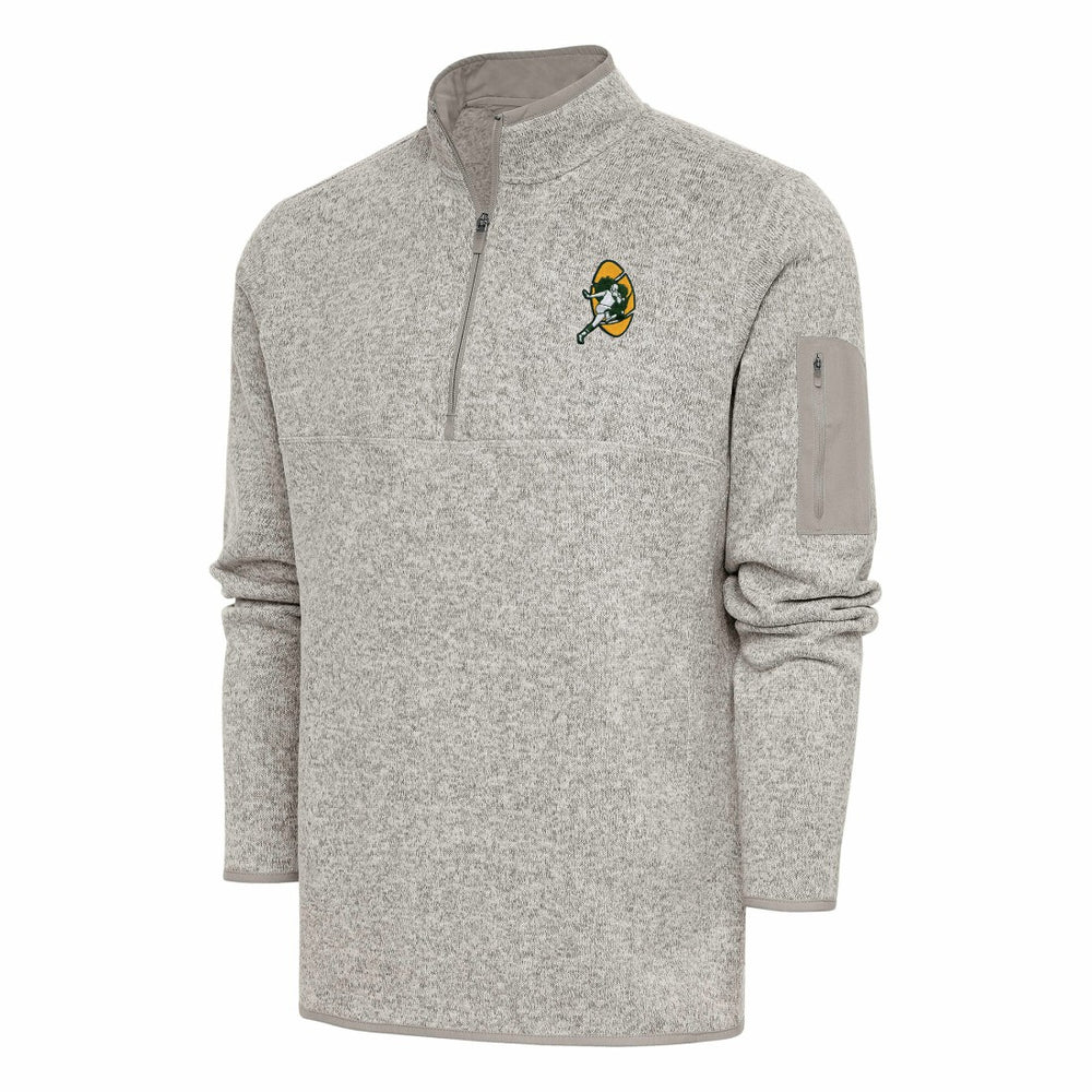 Green Bay Packers  Antigua Throwback Fortune Quarter-Zip Pullover Jacket