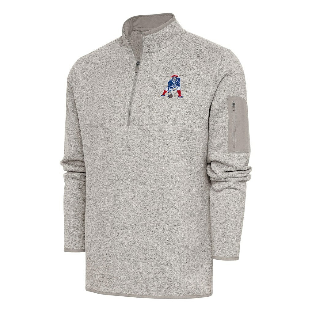 New England Patriots  Antigua Throwback Fortune Quarter-Zip Pullover Jacket