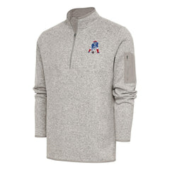 New England Patriots  Antigua Throwback Fortune Quarter-Zip Pullover Jacket