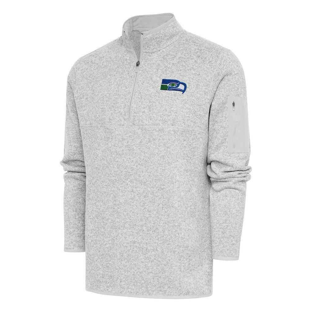 Seattle Seahawks  Antigua Throwback Fortune Quarter-Zip Pullover Jacket