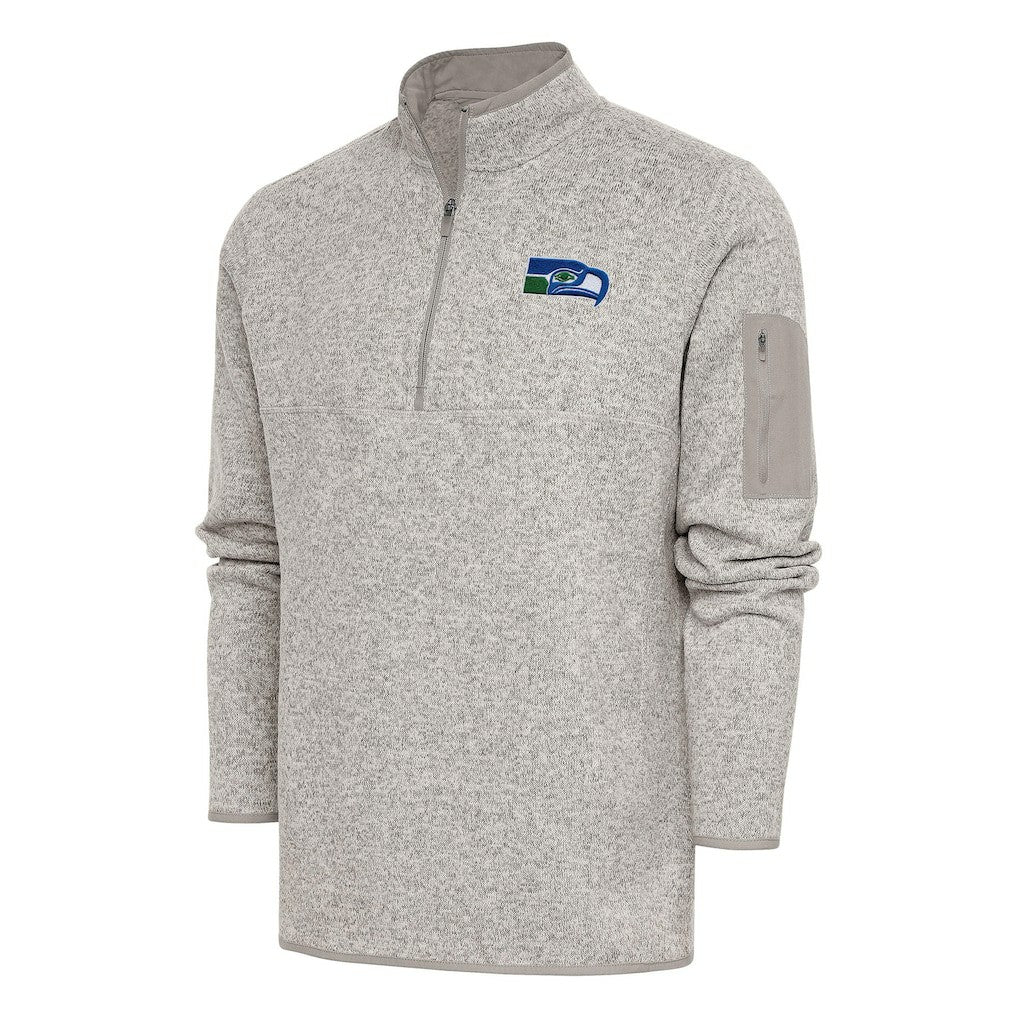Seattle Seahawks  Antigua Throwback Fortune Quarter-Zip Pullover Jacket