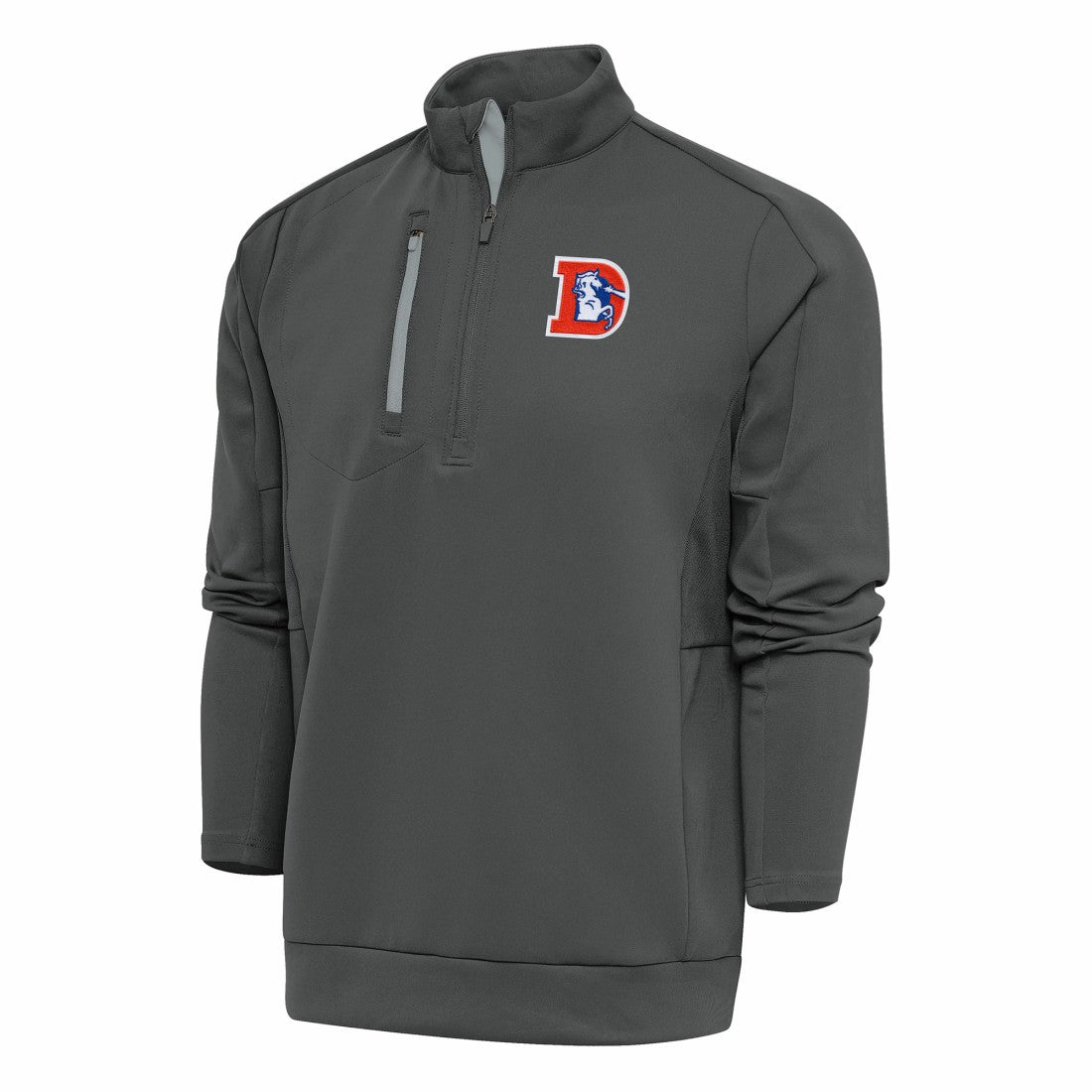 Denver Broncos  Antigua Team Logo Throwback Generation Quarter-Zip Pullover Top