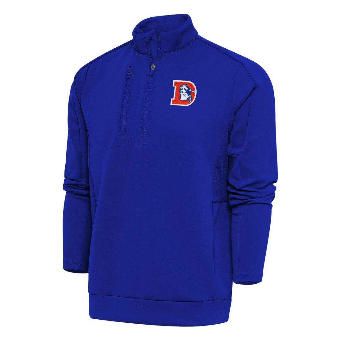 Denver Broncos  Antigua Team Logo Throwback Generation Quarter-Zip Pullover Top