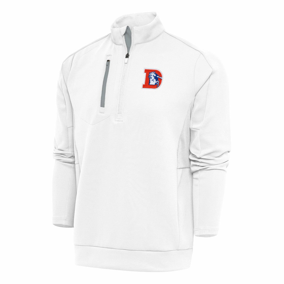 Denver Broncos  Antigua Team Logo Throwback Generation Quarter-Zip Pullover Top