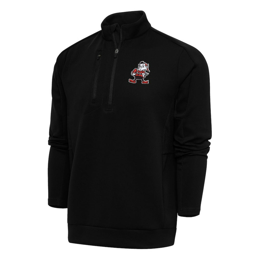 Cleveland Browns  Antigua Team Logo Throwback Generation Quarter-Zip Pullover Top