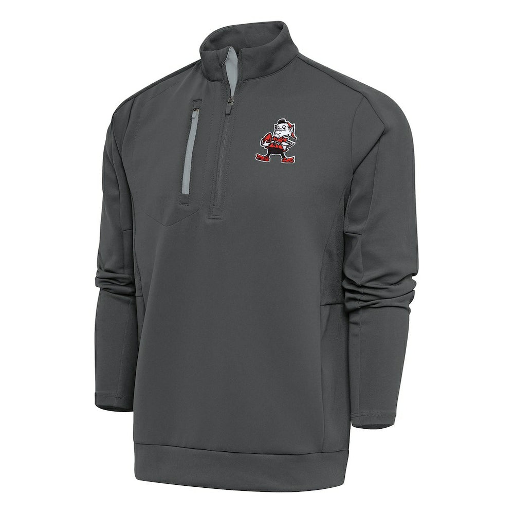 Cleveland Browns  Antigua Team Logo Throwback Generation Quarter-Zip Pullover Top