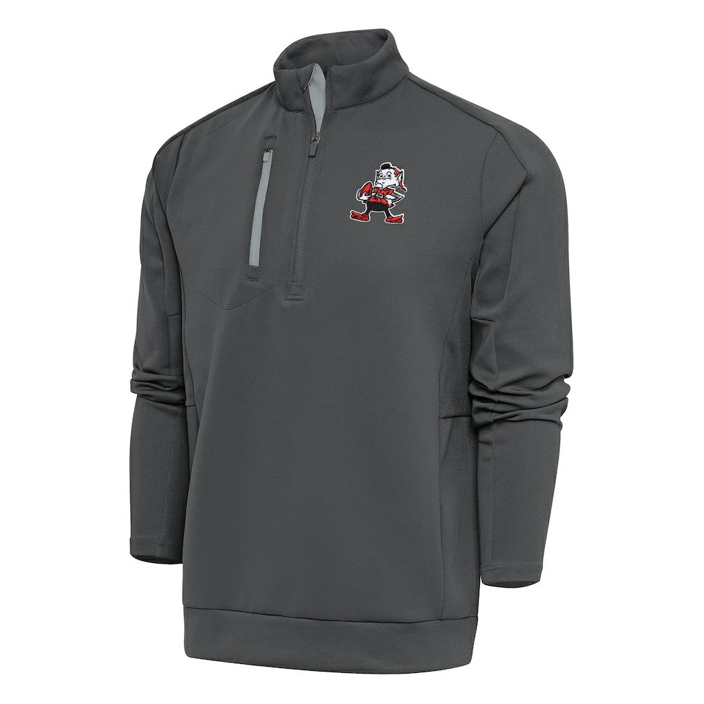 Cleveland Browns  Antigua Team Logo Throwback Generation Quarter-Zip Pullover Top