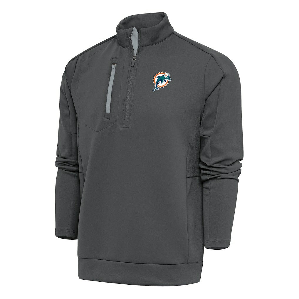 Miami Dolphins  Antigua Team Logo Throwback Generation Quarter-Zip Pullover Top