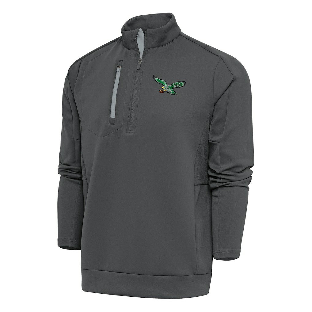 Philadelphia Eagles  Antigua Team Logo Throwback Generation Quarter-Zip Pullover Top