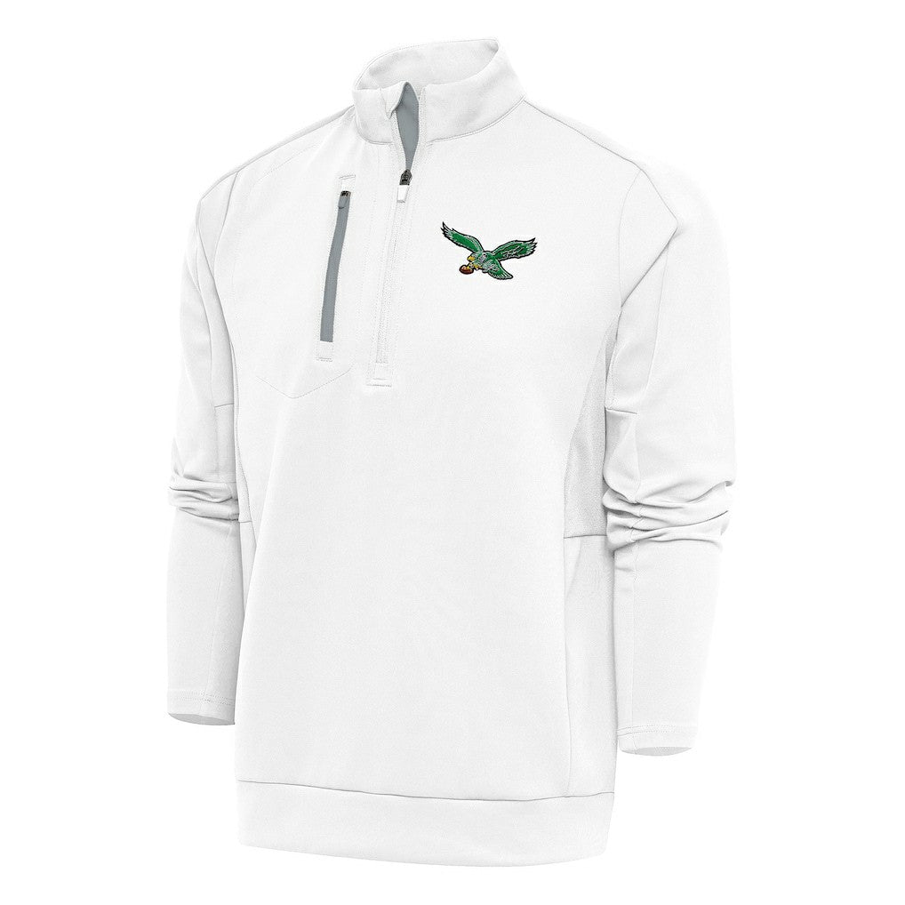 Philadelphia Eagles  Antigua Team Logo Throwback Generation Quarter-Zip Pullover Top