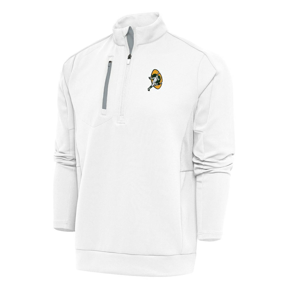 Green Bay Packers  Antigua Team Logo Throwback Generation Quarter-Zip Pullover Top