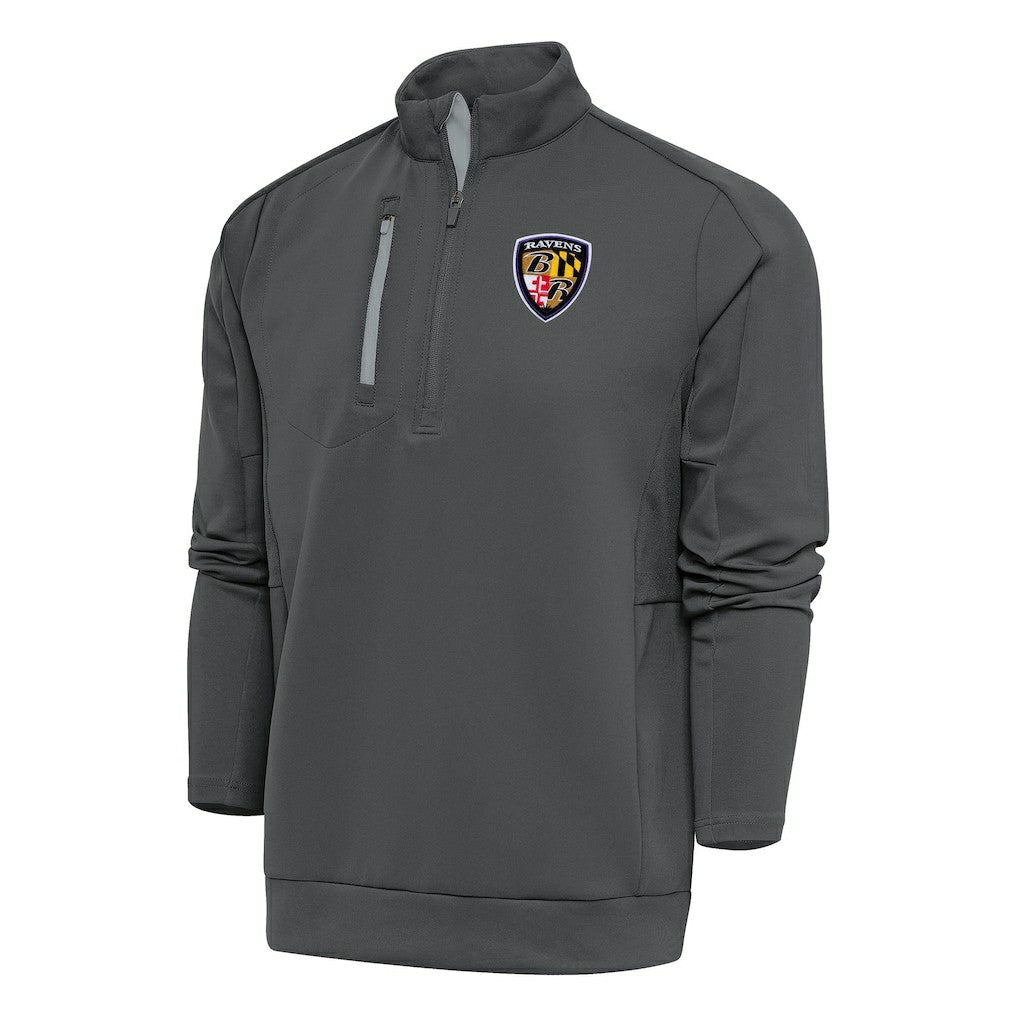 Baltimore Ravens  Antigua Team Logo Throwback Generation Quarter-Zip Pullover Top