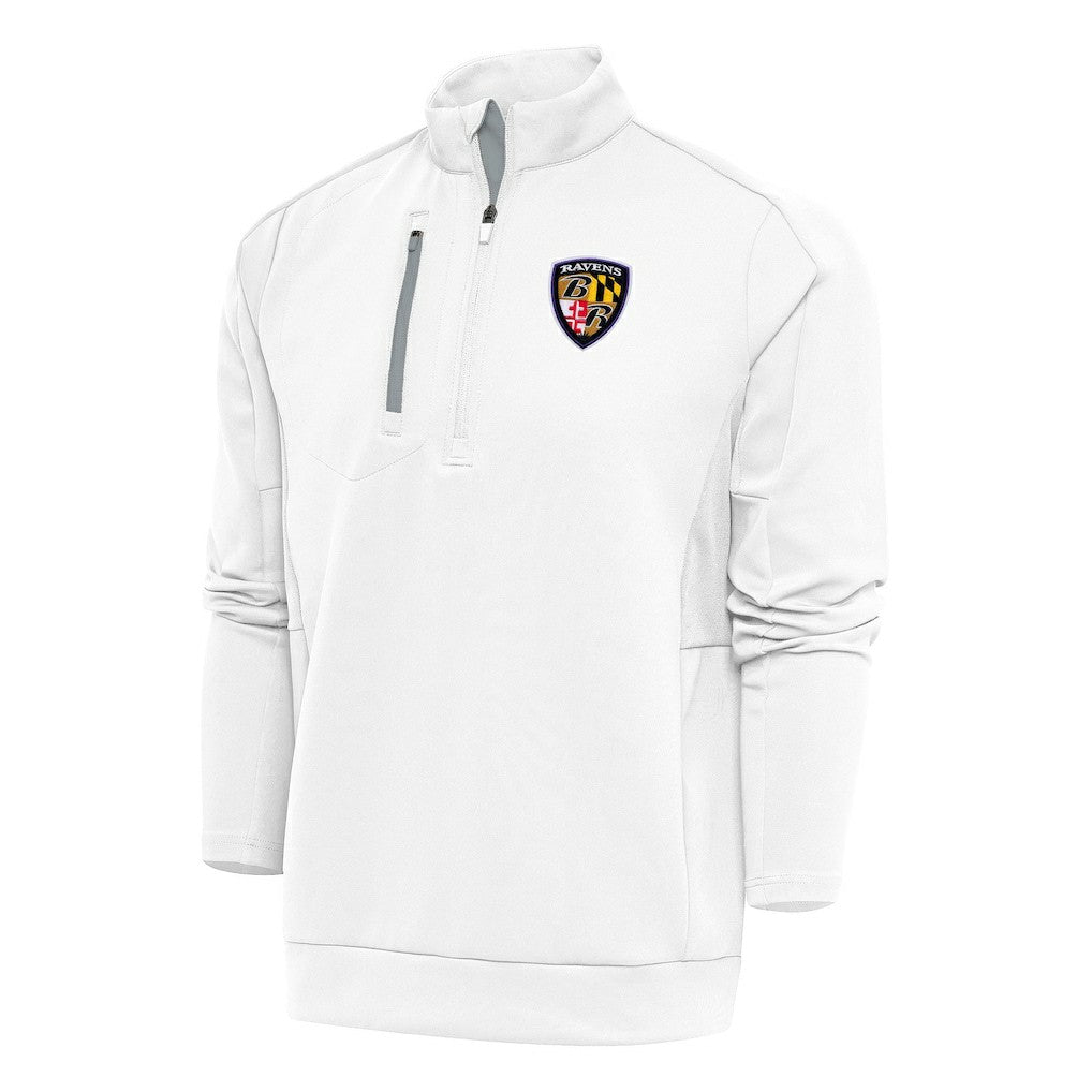 Baltimore Ravens  Antigua Team Logo Throwback Generation Quarter-Zip Pullover Top